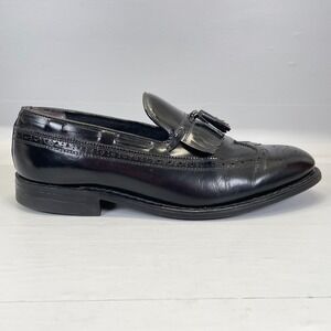 Stuart McGuire Wingtip Tasseled Loafers Mens Size 10 Black Leather Dress Shoes